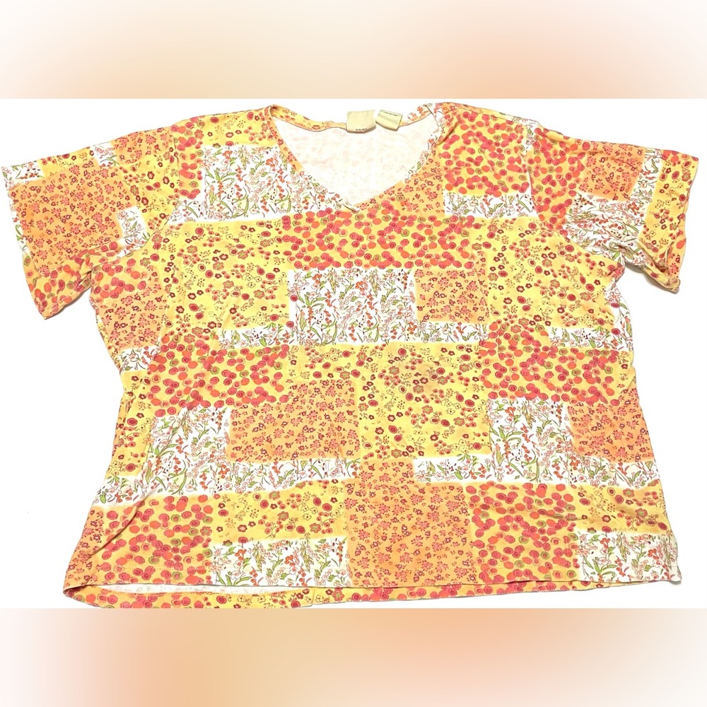 Rebecca Malone 3XL Floral Patch Shirt
